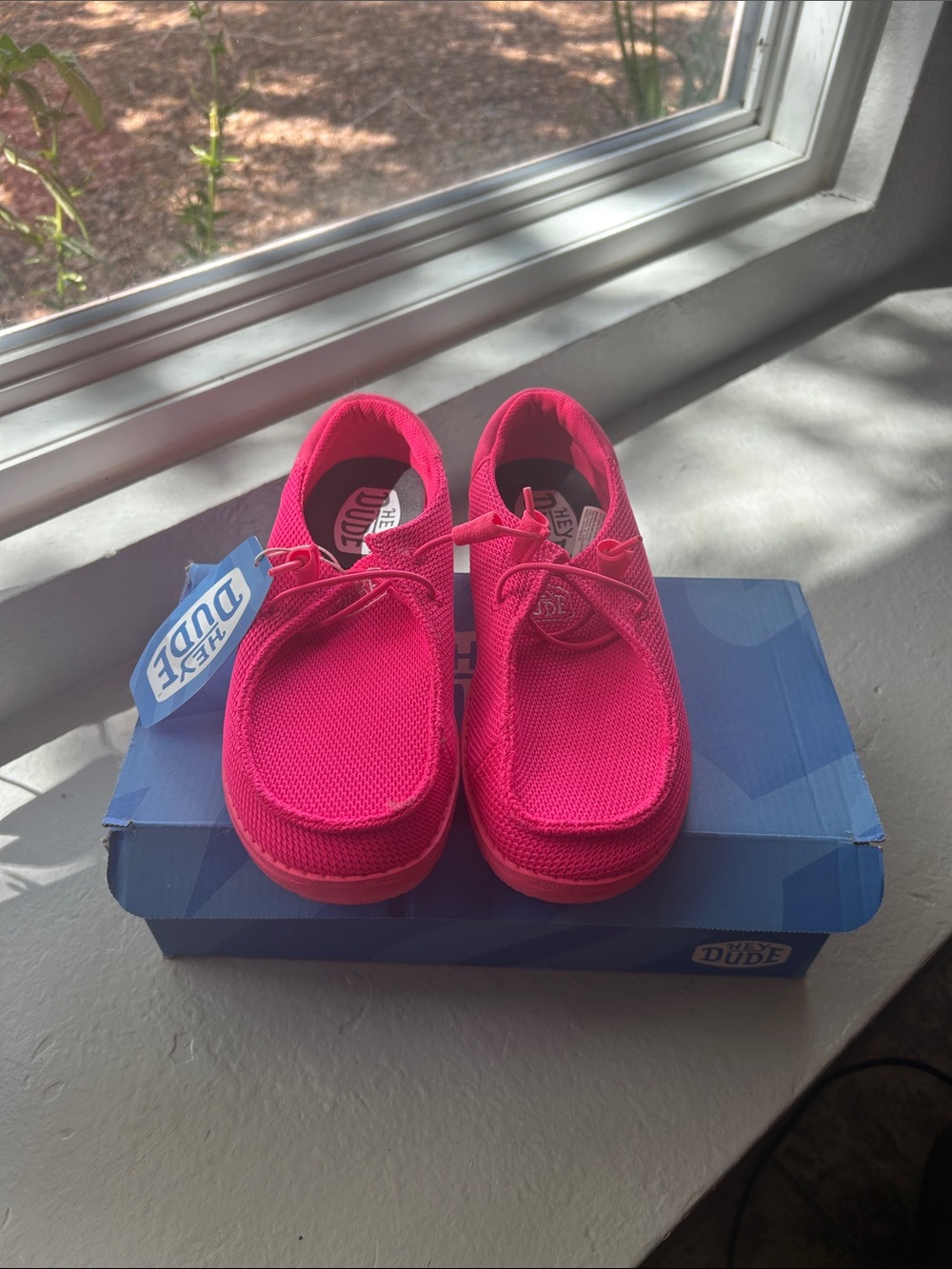 Brand new Hey Dude Wendy Slip-On Sneakers in electric pink
